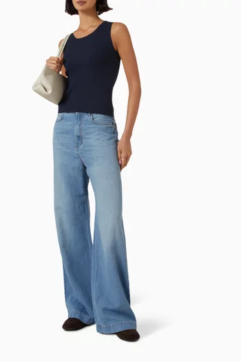 Ribbed Sweater Top in Stretch Viscose