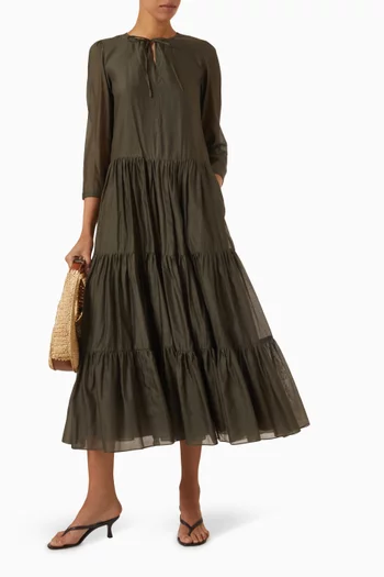Sarah Maxi Dress in Cotton-silk