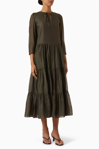 Sarah Maxi Dress in Cotton-silk