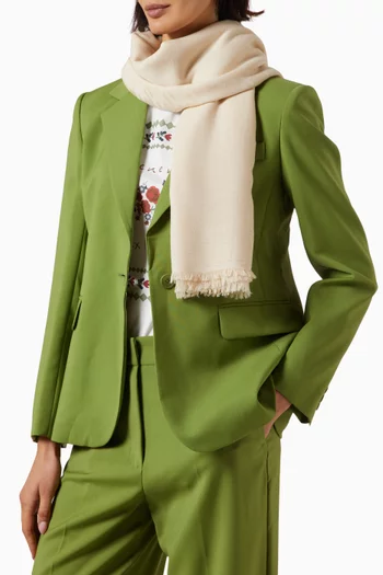 Houndstooth Square Scarf in Wool-blend