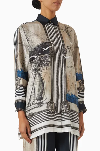 Teglia Printed Shirt in Silk-twill