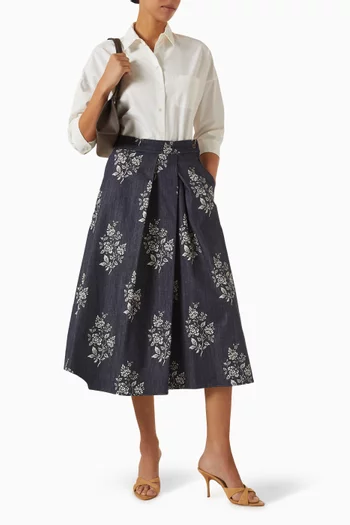 Embroidered Shirt in Cotton-poplin