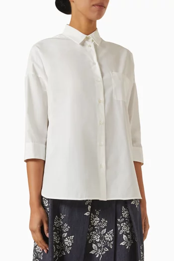 Embroidered Shirt in Cotton-poplin