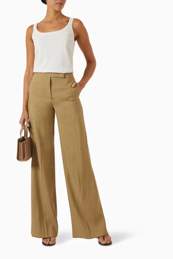 Bronzo Wide-leg Pants in Linen-silk