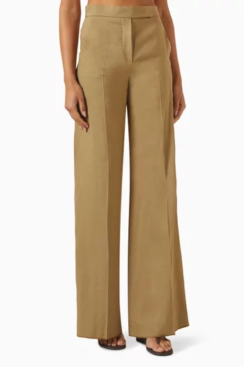 Bronzo Wide-leg Pants in Linen-silk