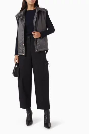Padded Down Gilet in Water-repellent Canvas