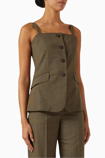 Bacca Glen Plaid Gilet in Wool