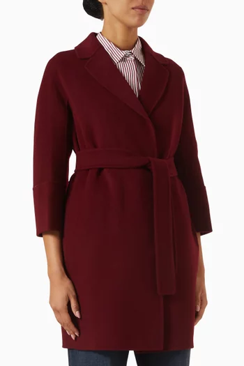 Arona Double Drap Belted Coat in Wool