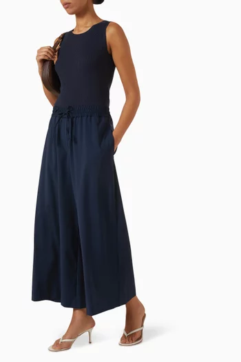 Flared Cropped Pants in Wool