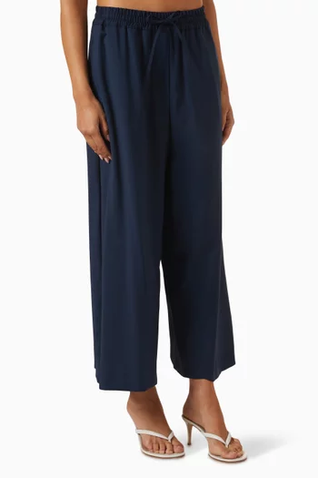 Flared Cropped Pants in Wool