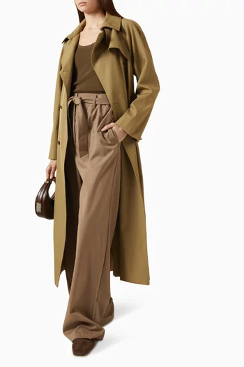 Giusto Trench Coat in Wool-blend Gabardine