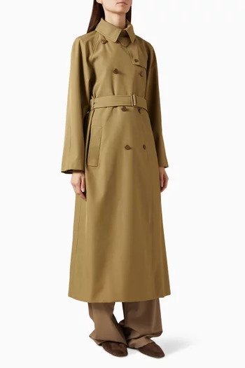 Giusto Trench Coat in Wool-blend Gabardine