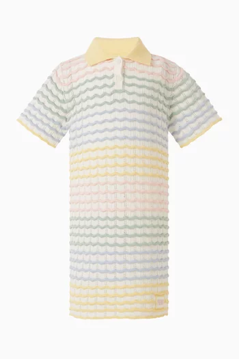 Wave Polo Dress in Cotton-knit