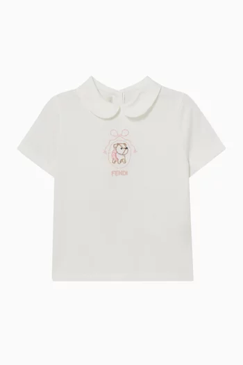 Logo Embroidered T-shirt in Cotton