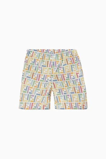 FF-print Bermuda Shorts in Cotton-poplin