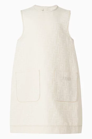 Denim-Effect Pinafore Dress
