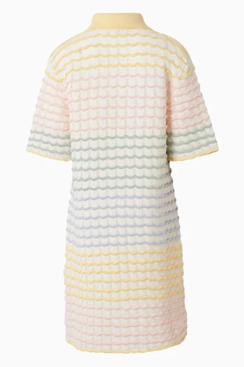 Wave Polo Dress in Cotton-knit