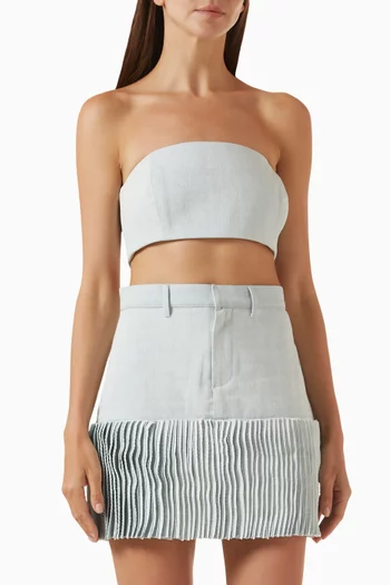 Bustier Top & Skirt Set in Denim