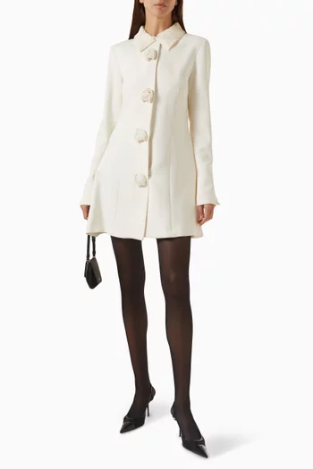 Layered Detail Short Coat in Viscose