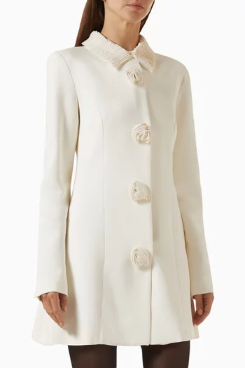 Layered Detail Short Coat in Viscose