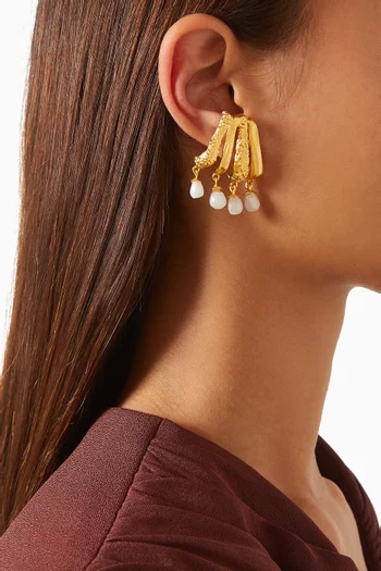 Cassandra Climber Earrings in 21kt Gold-pated Brass