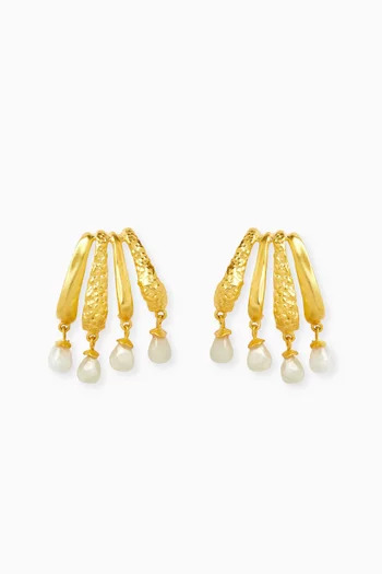 Cassandra Climber Earrings in 21kt Gold-pated Brass