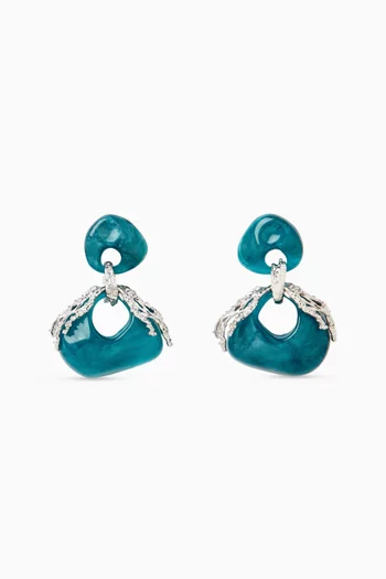 Ember Drop Earrings in Rhodium-plated Brass