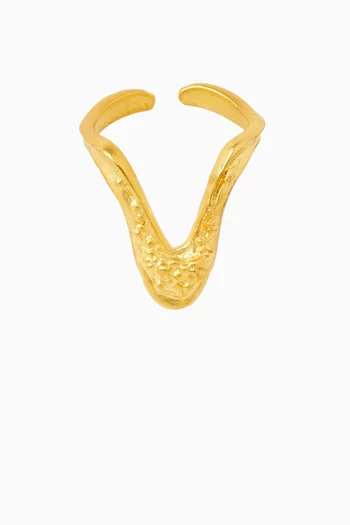 Drape Band Ring in 21kt Gold-plated Brass