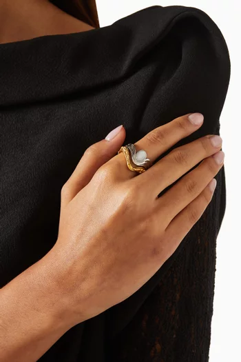 Eternity Ring Set in Silver & Gold-plated Brass