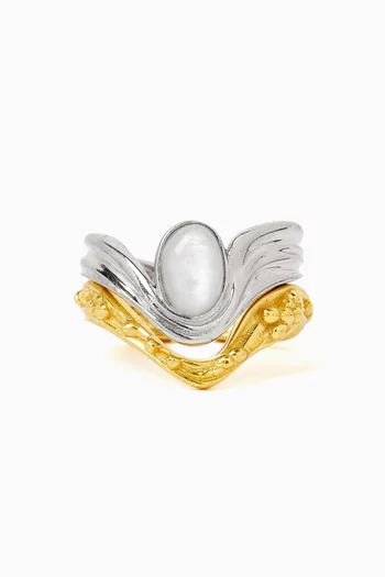 Eternity Ring Set in Silver & Gold-plated Brass