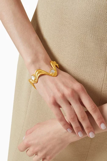 Gravity Cuff in 21kt Gold-plated Brass