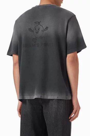 Distressed Big Lemon Outline T-shirt in Cotton