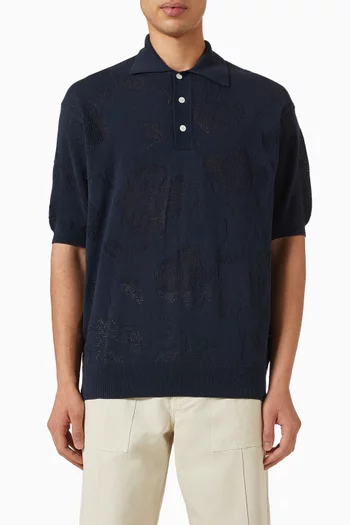 Calyx Jacquard Polo T-shirt in Knit