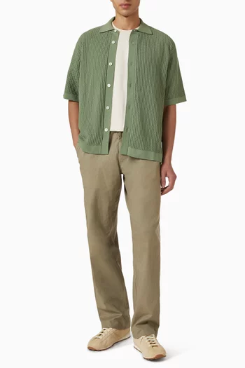 Clay Pleated Pants in Cotton-linen