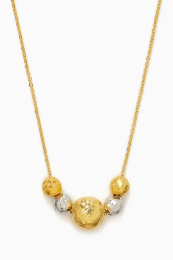 Boules Necklace in 24kt Gold-plated & Rhodium-plated Brass