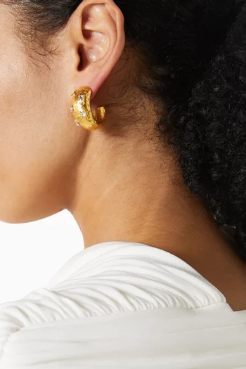 Les Precieuses Hoop Earrings in 24kt Gold-plated Brass