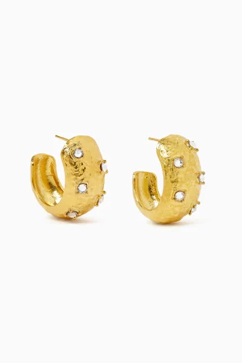 Les Precieuses Hoop Earrings in 24kt Gold-plated Brass