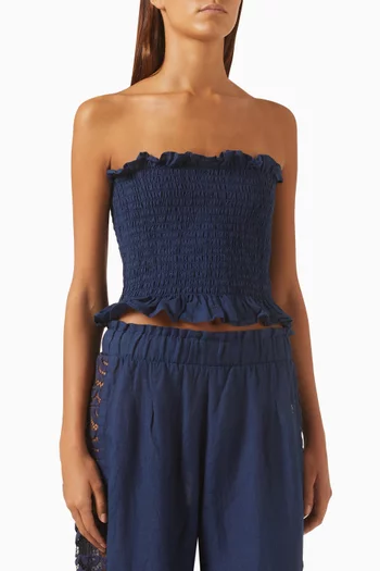 Lexi Smocked Top in Linen