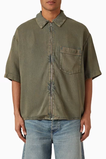 Maza Zip Shirt in Denim