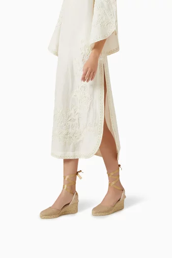 Carina 70 Espadrille Wedges in Linen