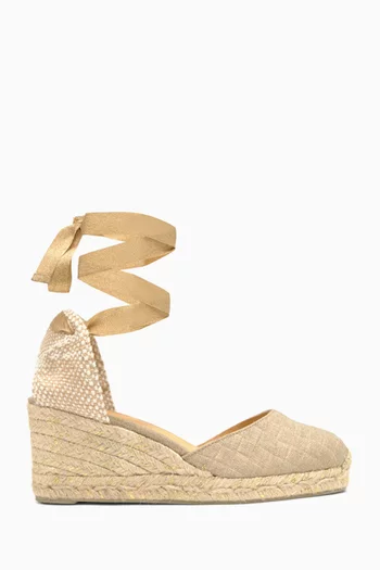 Carina 70 Espadrille Wedges in Linen