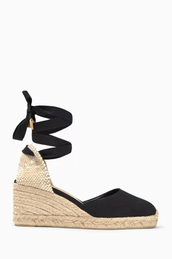 Carina 70 Espadrille Wedges in Organic Canvas