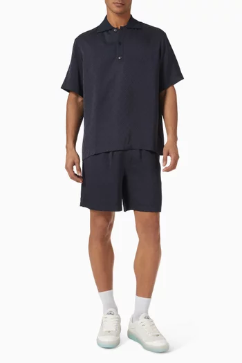 Monogram Polo Shirt in Viscose-knit