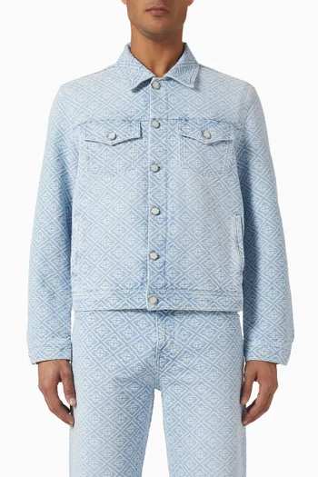 Washed Monogram Jacket in Denim
