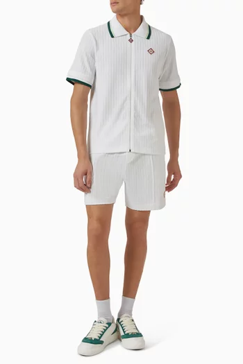 Striped Zip-up Shirt in Velour