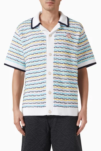 Crochet Tuck Stitch Short Sleeve Shirt