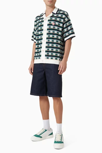 Crochet Mosaic Short Sleeve Shirt