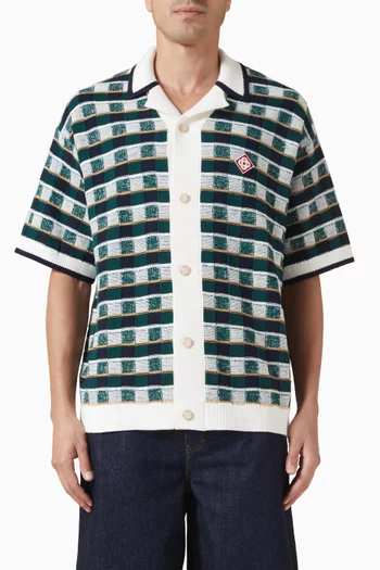 Crochet Mosaic Short Sleeve Shirt