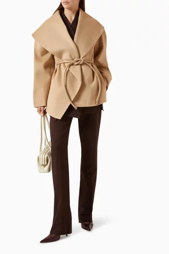 Enveloping Jacket Coat in Wool