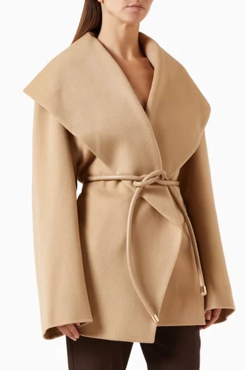 Enveloping Jacket Coat in Wool